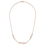 Sterling Silver/Rose-plated Brushed 3 Name Necklace view