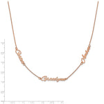 Sterling Silver/Rose-plated Brushed 3 Name Necklace view