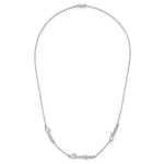 Sterling Silver/Rhodium-plated Brushed 3 Name Necklace view 3