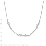 Sterling Silver/Rhodium-plated Brushed 3 Name Necklace view 8