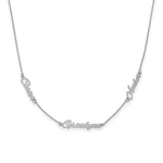 Sterling Silver/Rhodium-plated Brushed 3 Name Necklace view 1