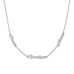 10K White Gold Brushed 3 Name Necklace view