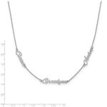 14K White Gold Brushed 3 Name Necklace view