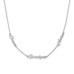 10K White Gold Brushed 3 Name Necklace view