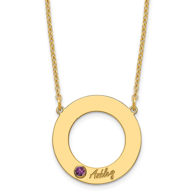10K yellow gold birthstone necklace, alternate view