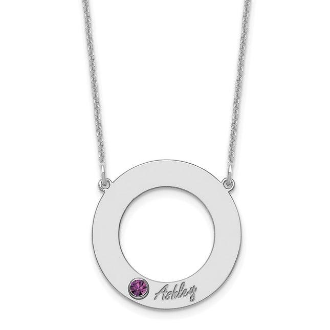 10K white gold birthstone necklace, alternate view