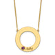 14K Yellow Gold 1 Name and Birthstone w/ 14K Bezel Cut Out Circle Necklace