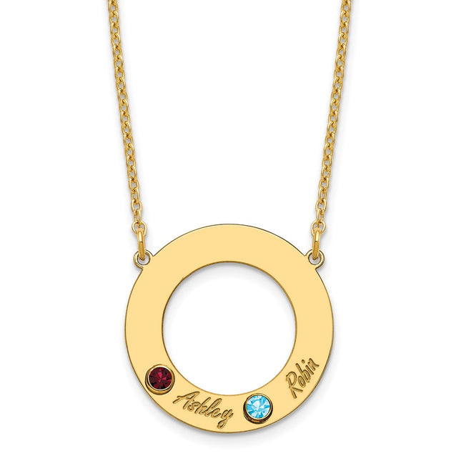 10K yellow gold birthstone necklace, alternate view