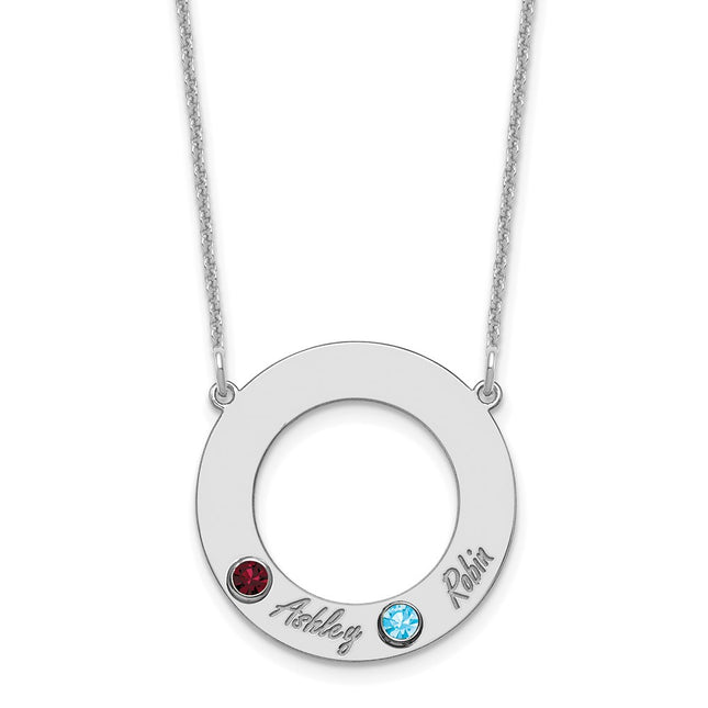 10K white gold birthstone necklace, alternate view