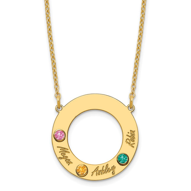 10K yellow gold birthstone necklace, alternate view
