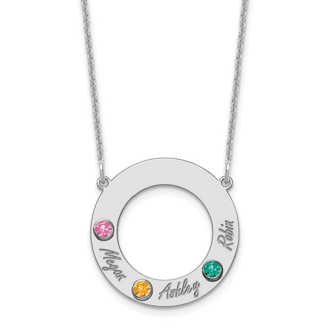 10K white gold birthstone necklace, alternate view