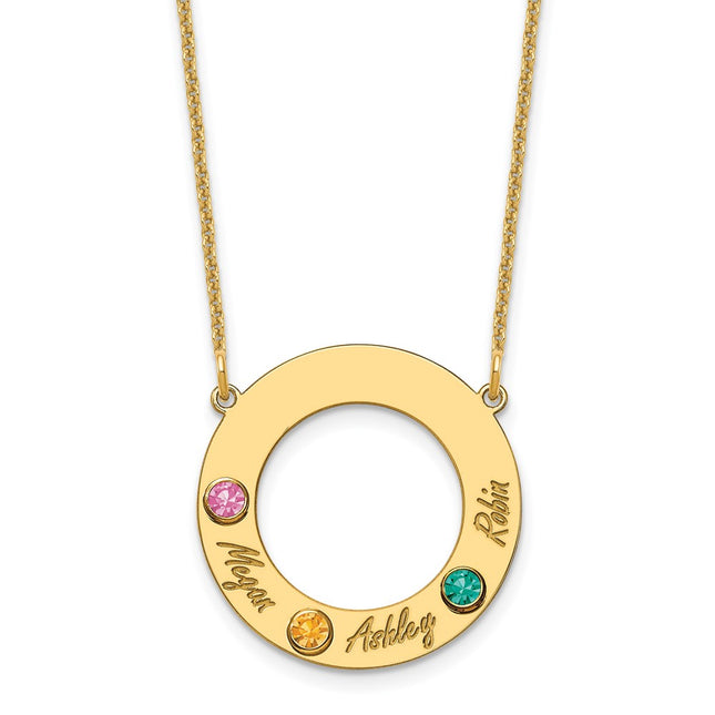 14K yellow gold birthstone necklace, alternate view