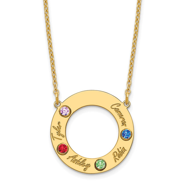 10K yellow gold birthstone necklace, alternate view