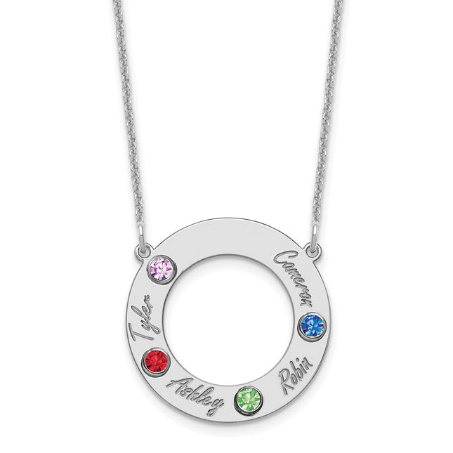 14K white gold birthstone necklace, alternate view