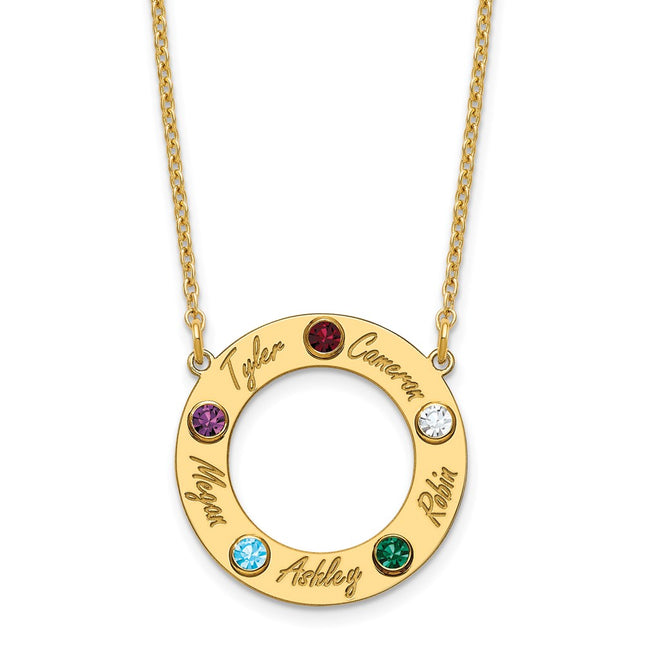 10K yellow gold birthstone necklace, alternate view