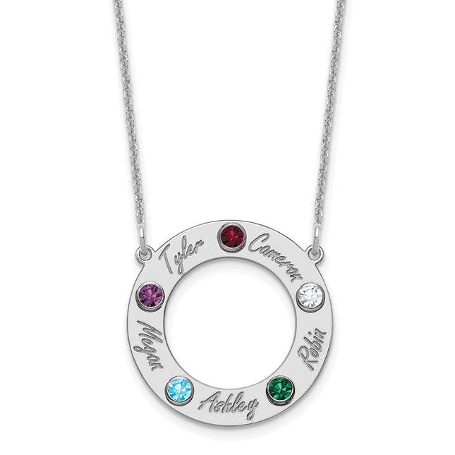 10K white gold birthstone necklace, alternate view