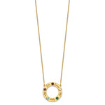 14K Yellow Gold 5 Name and Birthstone w/ 14K Bezel Cut Out Necklace view