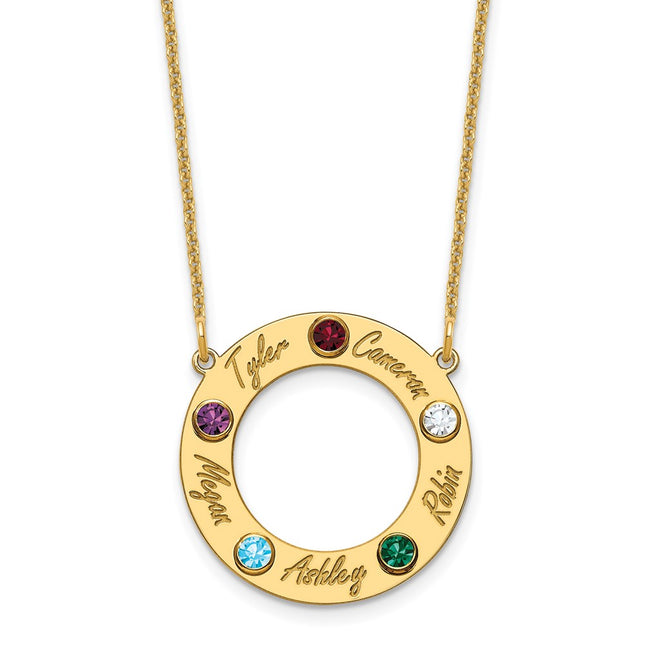 14K yellow gold birthstone necklace, alternate view