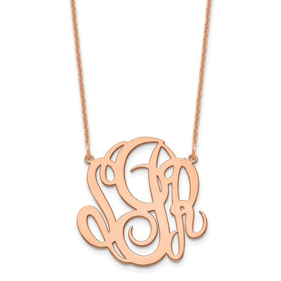 14K Rose Gold Monogram Necklace