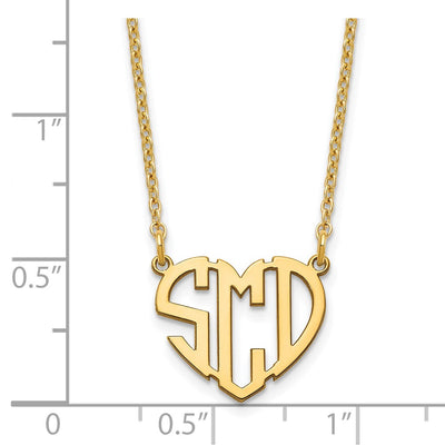 Sterling Silver/Gold-plated Heart Monogram Necklace