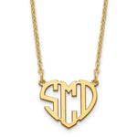 Sterling Silver/Gold-plated Heart Monogram Necklace view