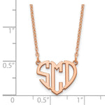 Sterling Silver/Rose-plated Heart Monogram Necklace view
