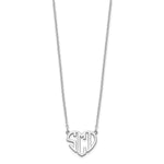 Sterling Silver/Rhodium-plated Heart Monogram Necklace view 2