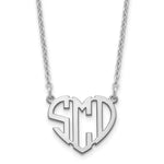 Sterling Silver/Rhodium-plated Heart Monogram Necklace view 1