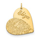 14K Yellow Gold Name and Fingerprint Heart Charm