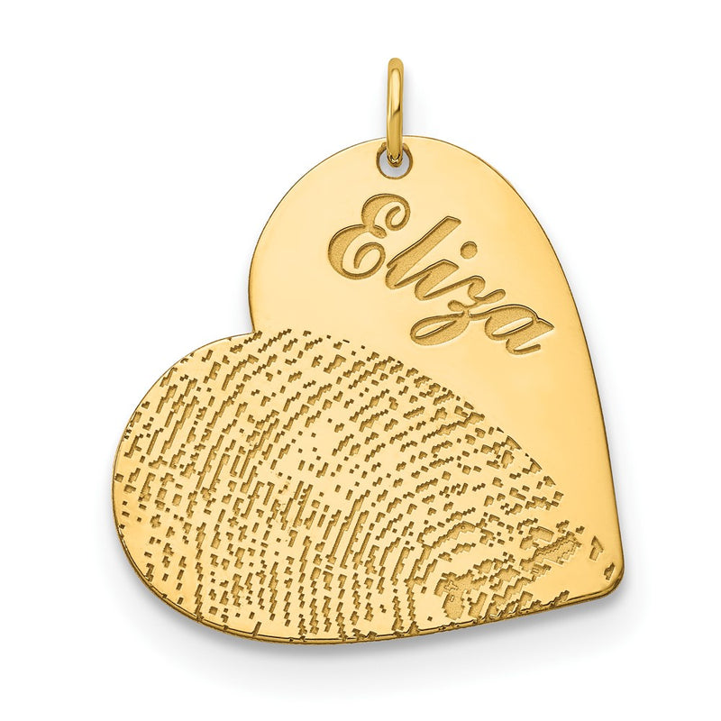 14K yellow gold fingerprint charm