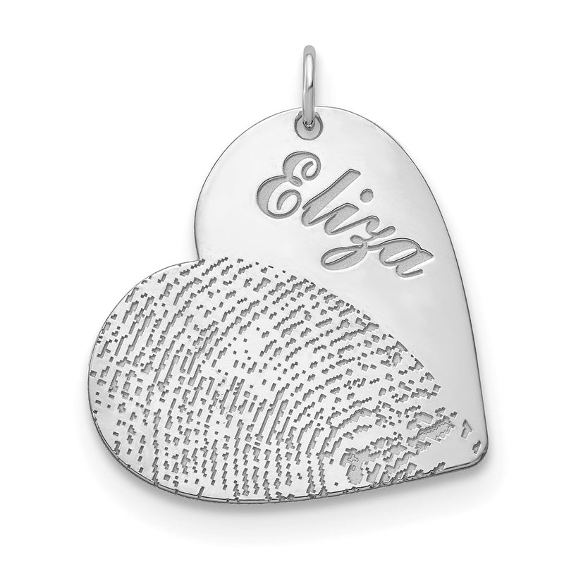 14K white gold fingerprint charm
