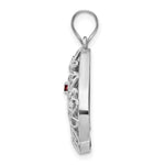 10K White Gold 1 Birthstone Tree of Life Tear Drop Pendant view 2