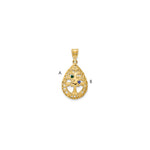 14K Yellow Gold 2 Birthstone Tree of Life Tear Drop Pendant view 4