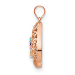 10K Rose Gold 5 Birthstone Tree of Life Tear Drop Pendant view