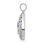 14K White Gold 5 Birthstone Tree of Life Tear Drop Pendant view 3