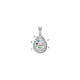 14K White Gold 5 Birthstone Tree of Life Tear Drop Pendant