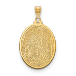 14K Yellow Gold Oval Fingerprint Pendant view