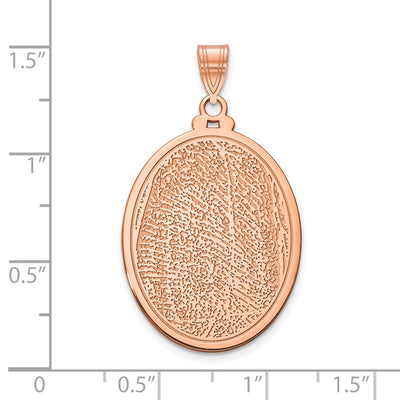 14K Rose Gold Oval Fingerprint Pendant
