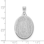10k White Gold Oval Fingerprint Pendant view 3