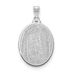 10k White Gold Oval Fingerprint Pendant view 1