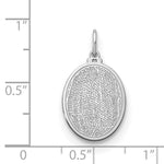14K White Gold Oval Fingerprint Charm view