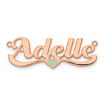 Sterling Silver/Rose-plated Epoxy Heart Name Plate view 8