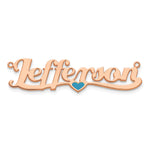 Sterling Silver/Rose-plated Epoxy Heart Name Plate view 9