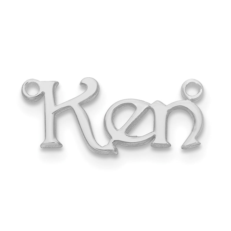 10K white gold name pendants & charm, alternate view