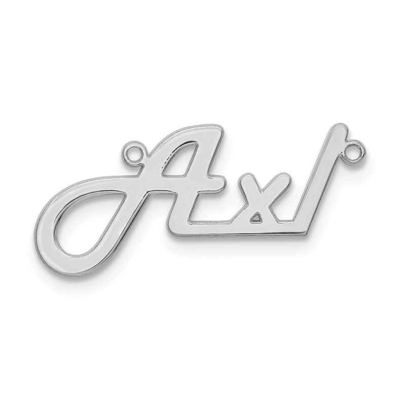 10K white gold name pendants & charm, alternate view
