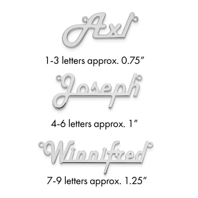 10K White Gold Underlined Name Plate
