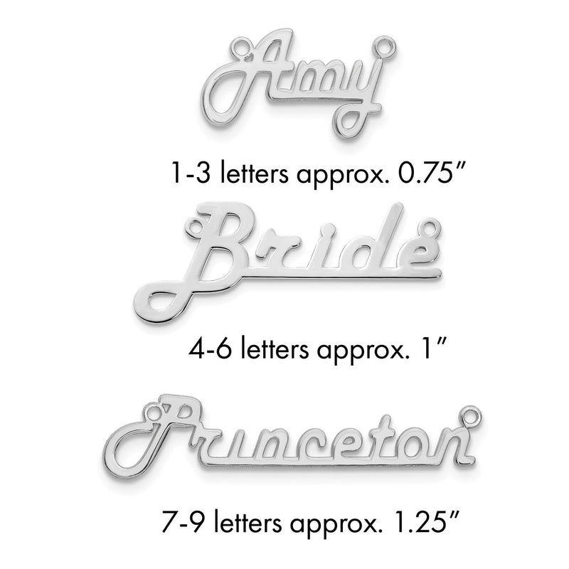 Sterling silver name pendants & charm