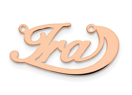 Sterling Silver/Rose-plated Swoop Name Plate (Style XNA945RP)