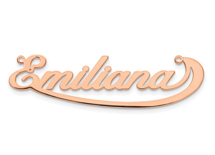 Sterling Silver/Rose-plated Swoop Name Plate (Style XNA945RP)
