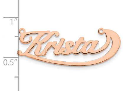 Sterling Silver/Rose-plated Swoop Name Plate (Style XNA945RP)